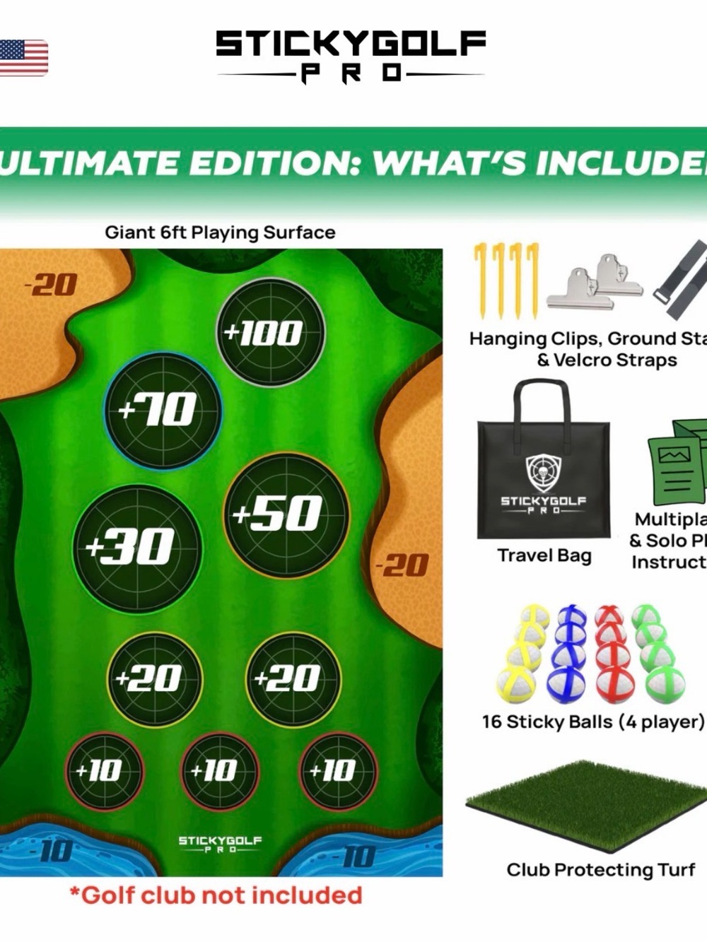 STICKYGOLF PRO Indoor/Outdoor Golf Wedge practice game. Brand New in Box!
